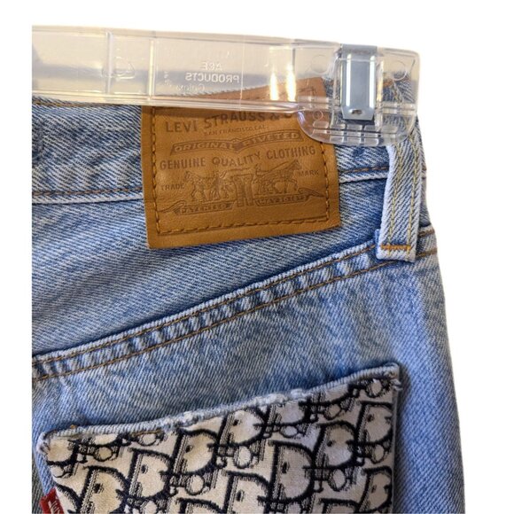 Levi's Ribcage Split Flare Jeans Embroidered Pocket High Waisted Button Fly - 25 - Picture 10 of 10